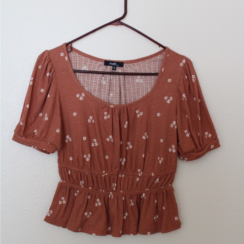 Short Sleeve Floral Print Blouse Size Small Angels Forever Young